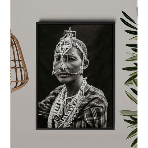 african tribal portrait framed canvas