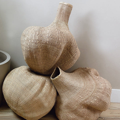 garlic gourd african basket - binga floor basket