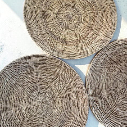3 Antique Natural Makenge Baskets - Paulski Art