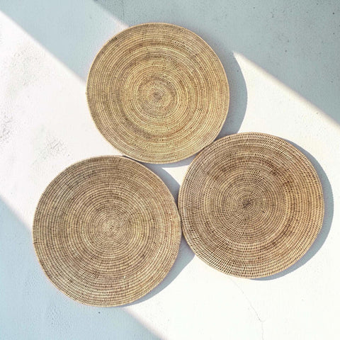 3 Antique Natural Makenge Baskets - Paulski Art