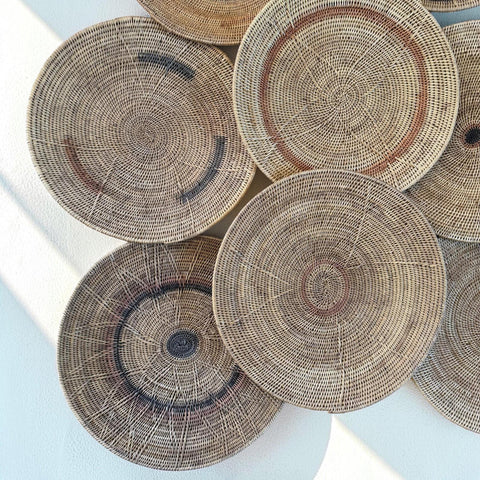 5 African Makenge Wall Baskets - Paulski Art