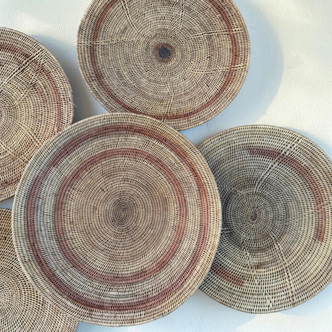 5 African Makenge Wall Baskets - Paulski Art
