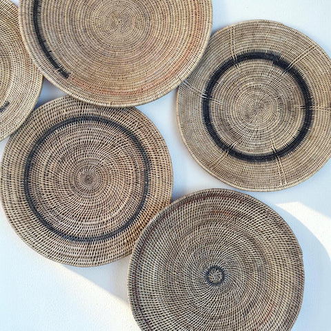 5 African Makenge Wall Baskets - Paulski Art