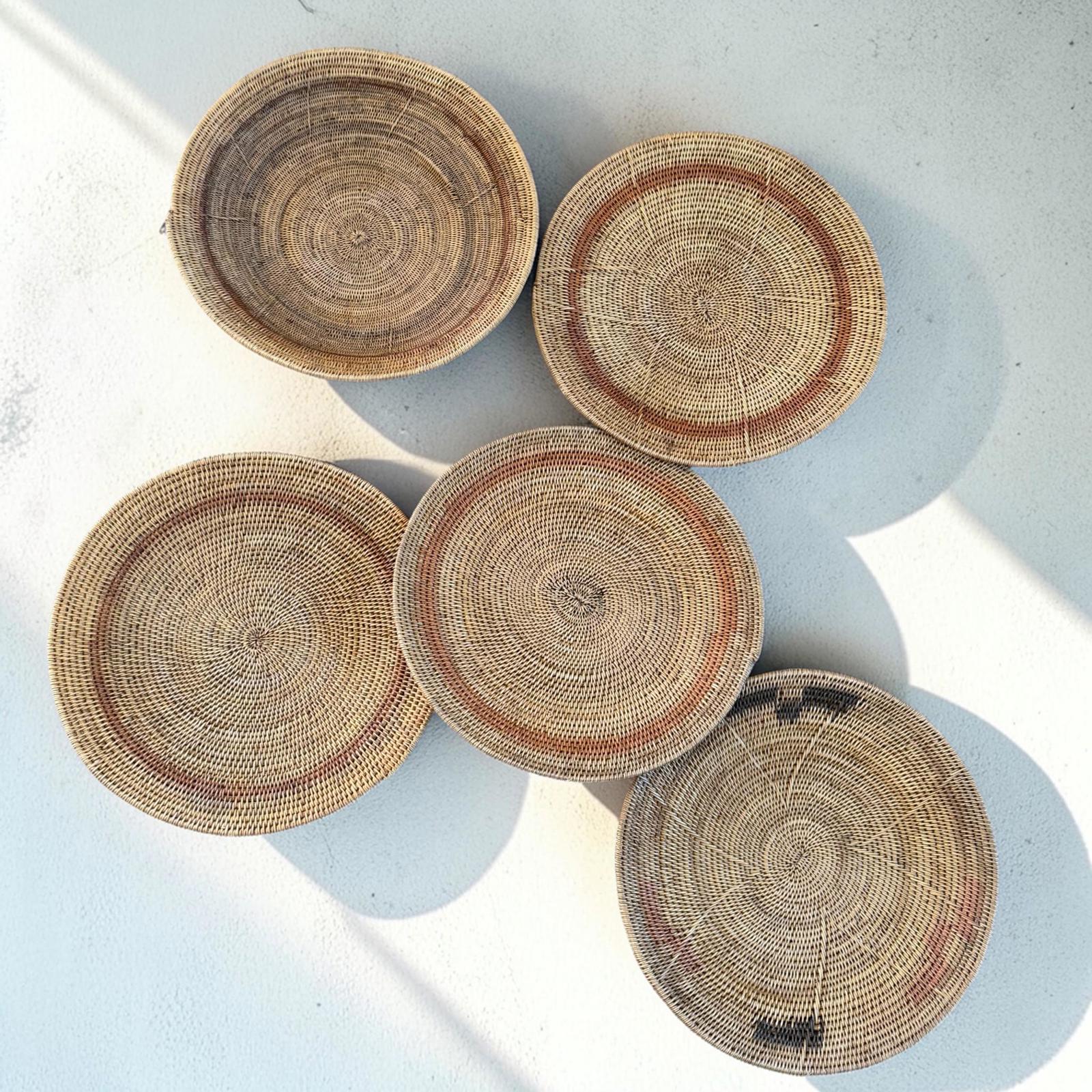 5 African Makenge Wall Baskets