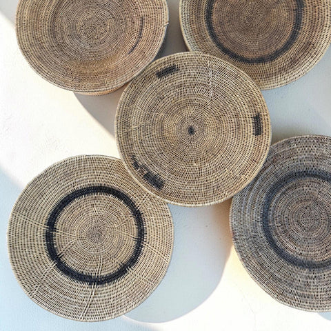 5 African Makenge Wall Baskets - Paulski Art