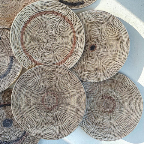 5 African Makenge Wall Baskets - Paulski Art