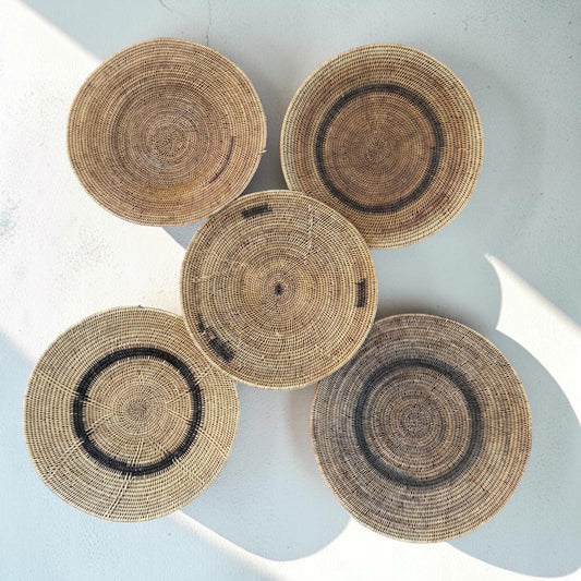 5 African Makenge Wall Baskets - Paulski Art