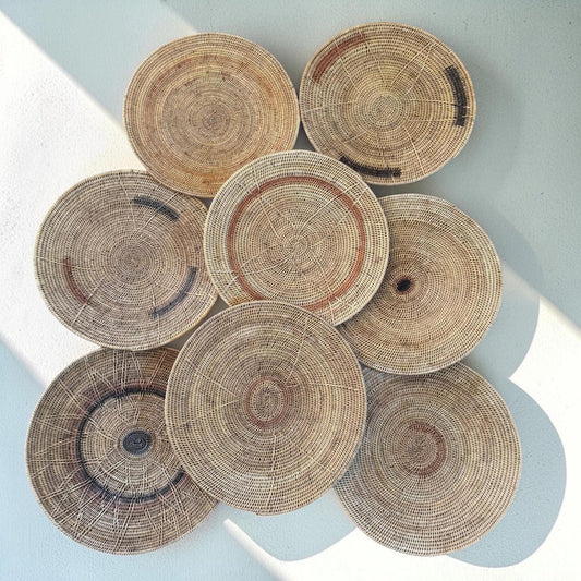 5 African Makenge Wall Baskets - Paulski Art