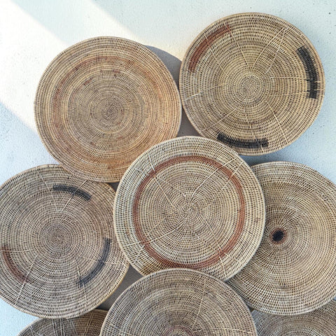 5 African Makenge Wall Baskets - Paulski Art