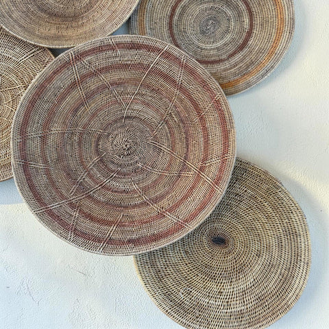 5 African Makenge Wall Baskets - Paulski Art