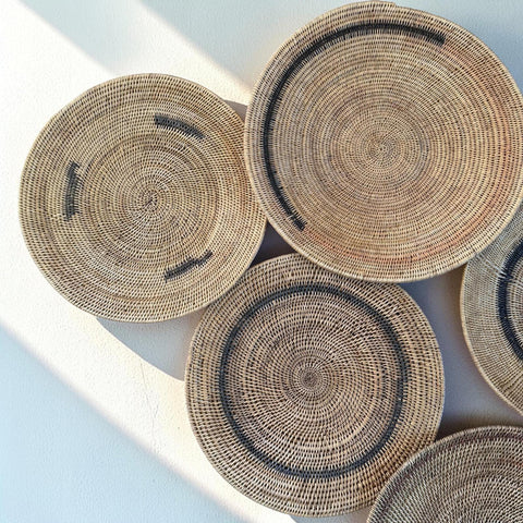 5 African Makenge Wall Baskets - Paulski Art