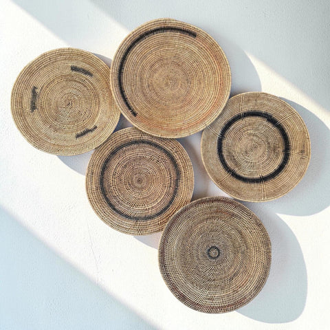 5 African Makenge Wall Baskets - Paulski Art