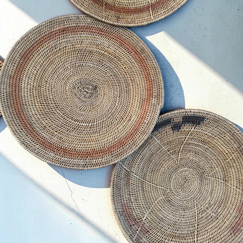 5 African Makenge Wall Baskets - Paulski Art