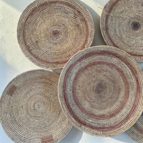 5 African Makenge Wall Baskets - Paulski Art