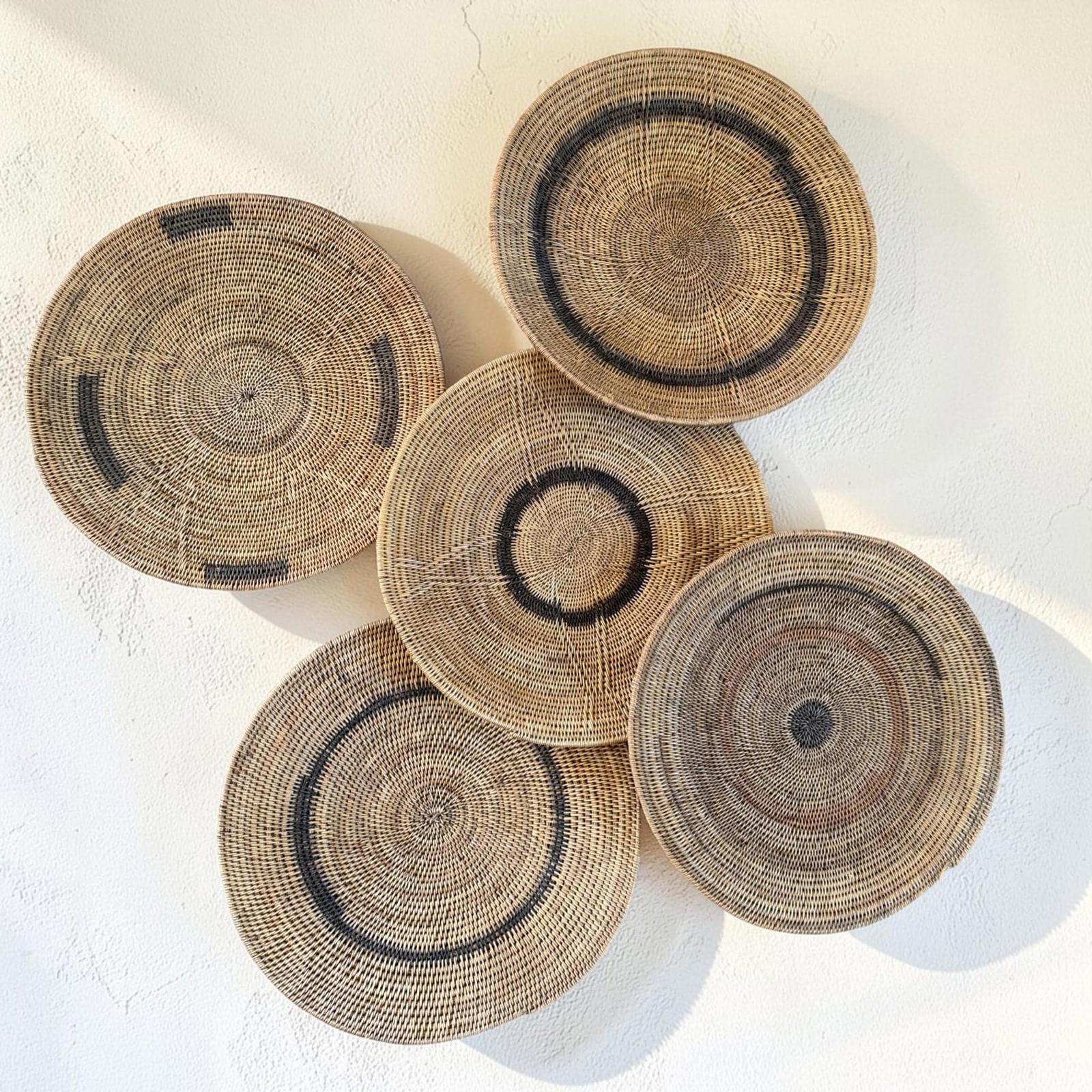 5 African Makenge Wall Baskets