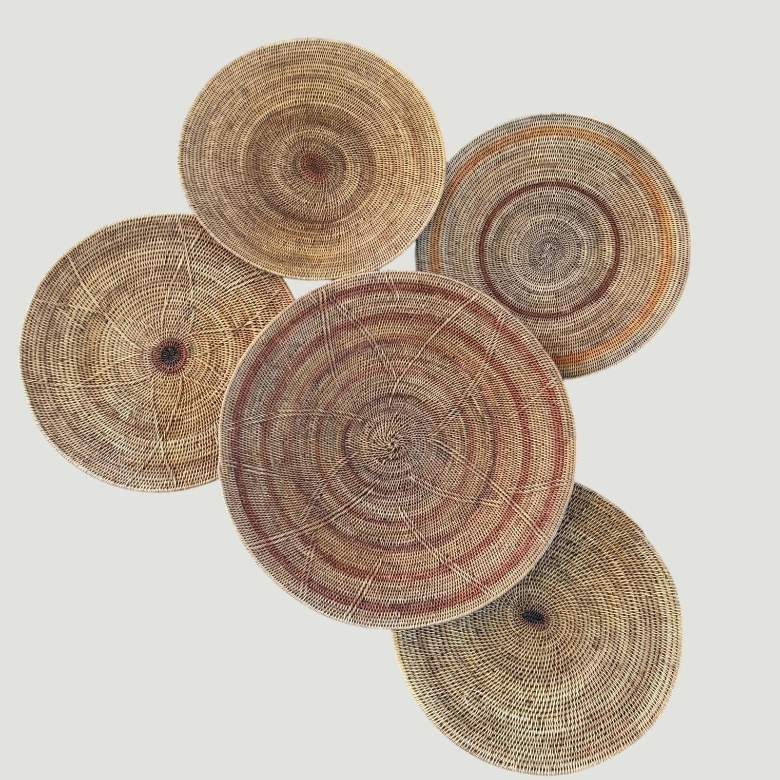 5 African Makenge Wall Baskets