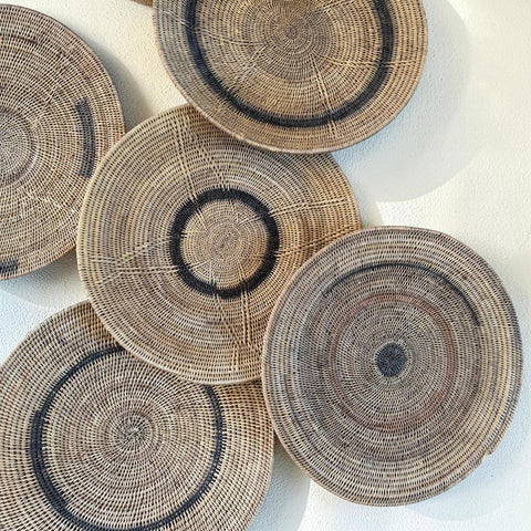 5 African Makenge Wall Baskets - Paulski Art