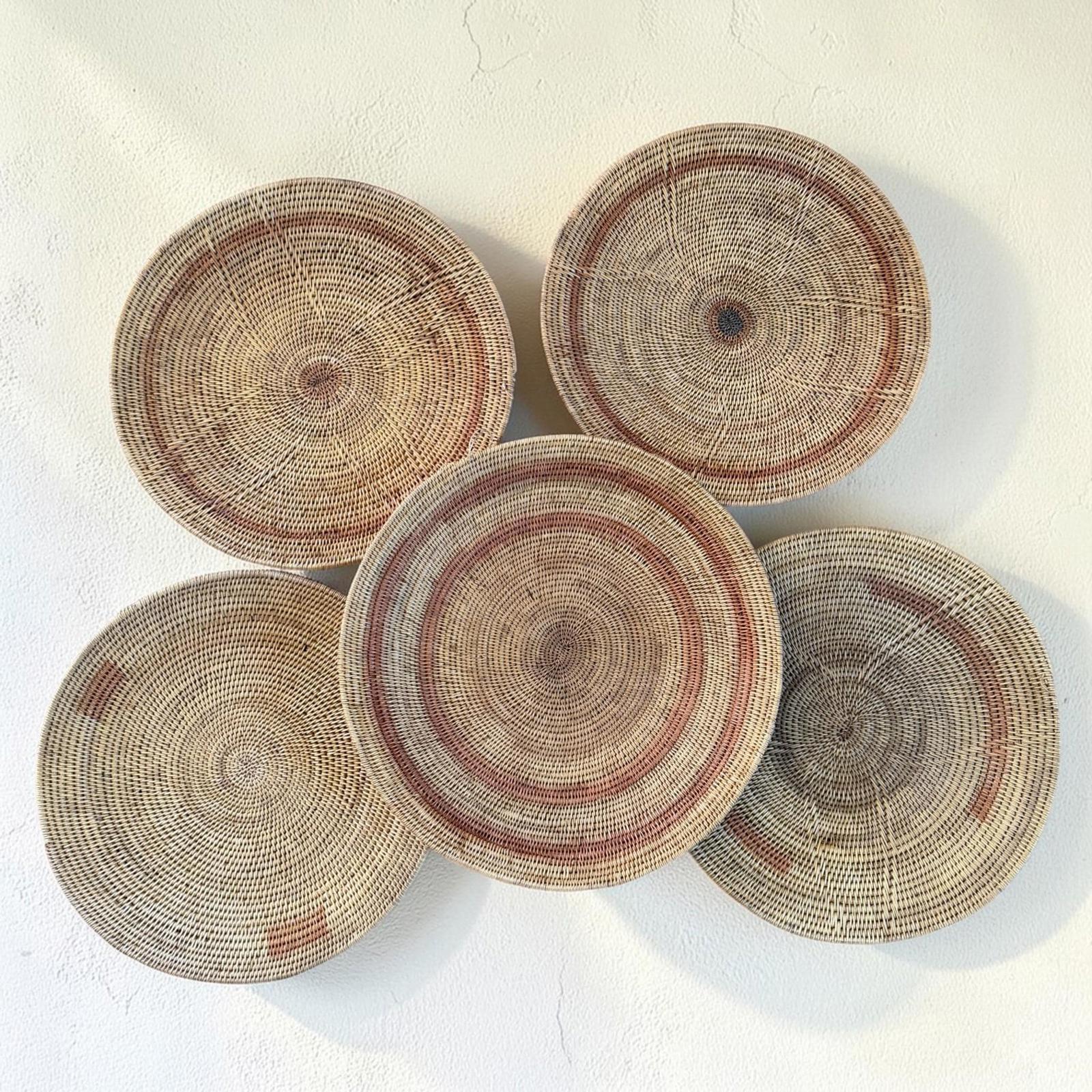 5 African Makenge Wall Baskets