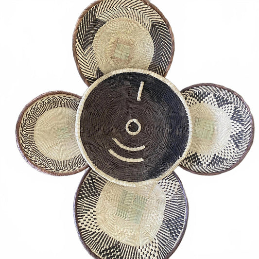 5 Makenge and Tonga Wall Basket Set 725 - Paulski Art
