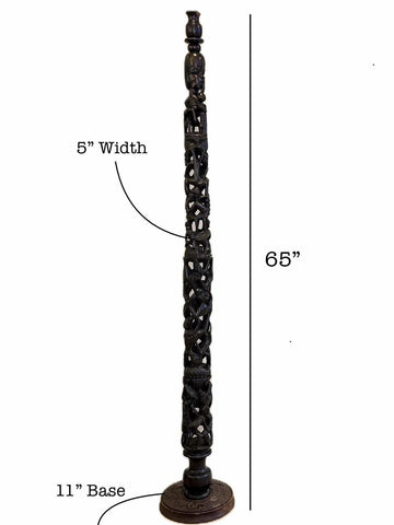 65” Ebony Makonde Tree of Life Sculpture - Paulski Art
