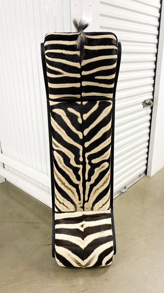 65" Zebra Hide Chaise Lounger - Paulski Art