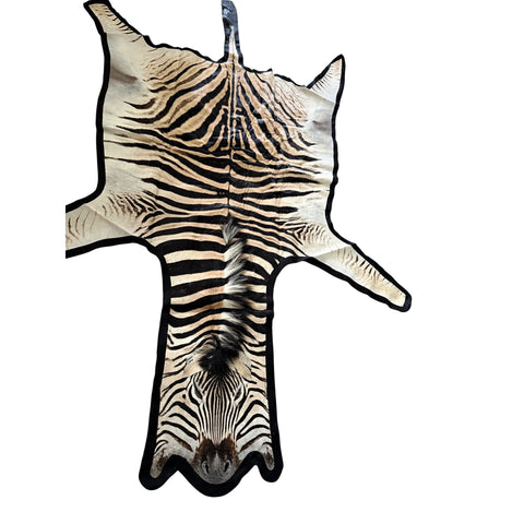 Felted A Grade Zebra Hide Rug #1