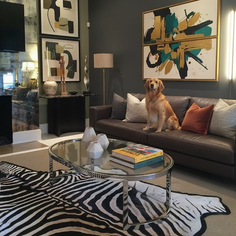 Felted A Grade Zebra Hide Rug #2