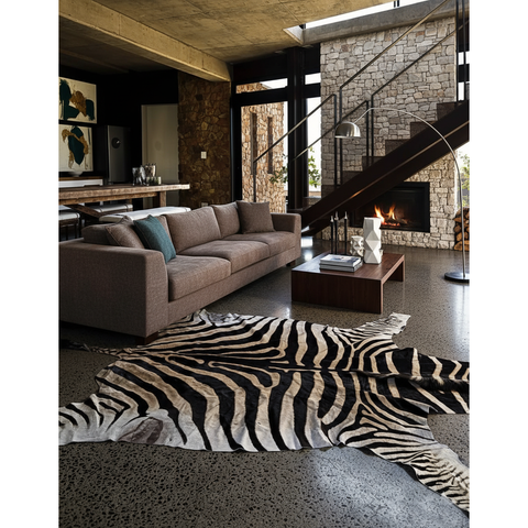 Non Felted A Grade Zebra Hide Rug #3