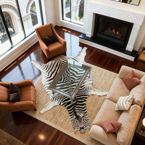 Non Felted A Grade Zebra Hide Rug #1