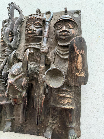 African Benin Bronze Plaque - Paulski Art