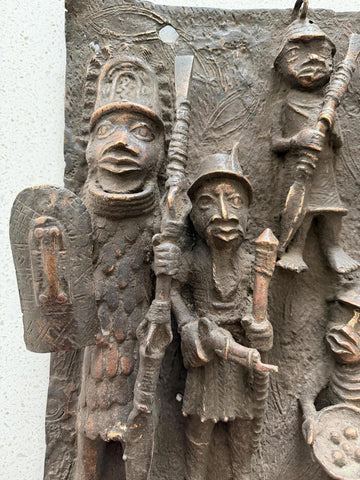 African Benin Bronze Plaque - Paulski Art