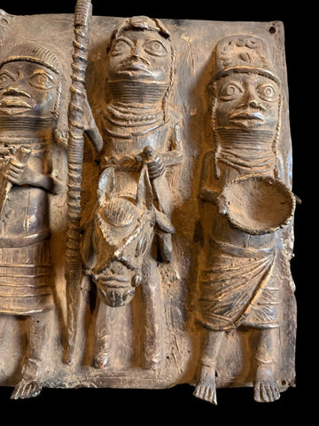 African Benin Bronze Plaque - Paulski Art