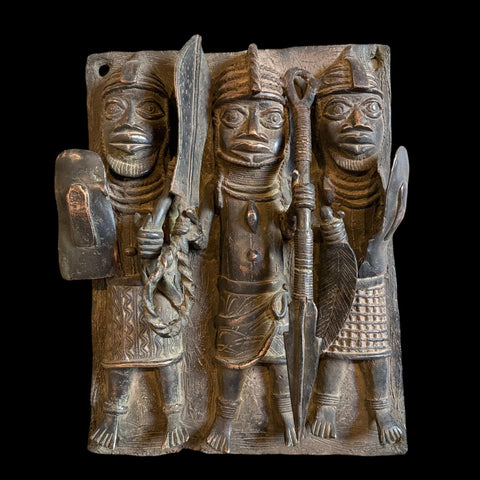 African Benin Bronze Plaque - Paulski Art