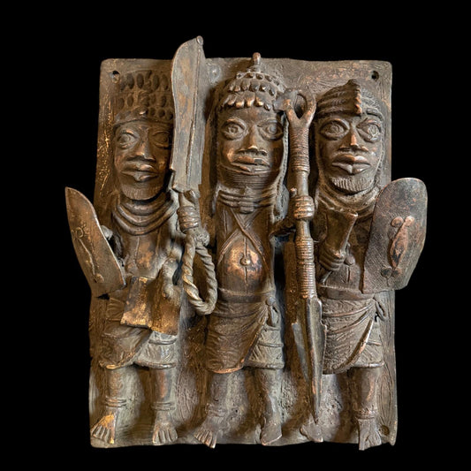 African Benin Bronze Plaque - Paulski Art