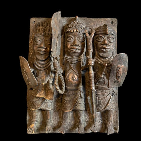 African Benin Bronze Plaque - Paulski Art