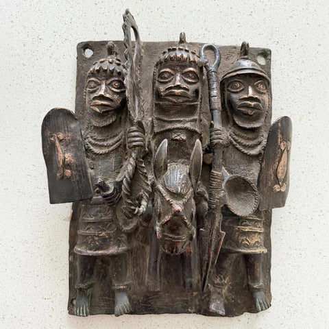 African Benin Bronze Plaque - Paulski Art