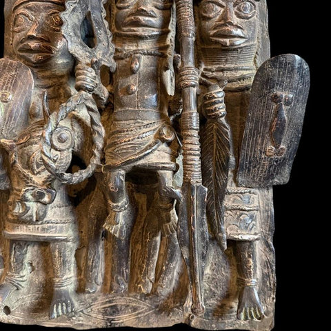 African Benin Bronze Plaque - Paulski Art