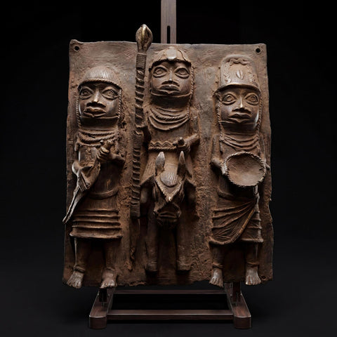 African Benin Bronze Plaque - Paulski Art