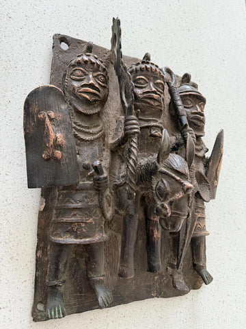 African Benin Bronze Plaque - Paulski Art