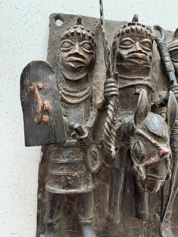African Benin Bronze Plaque - Paulski Art