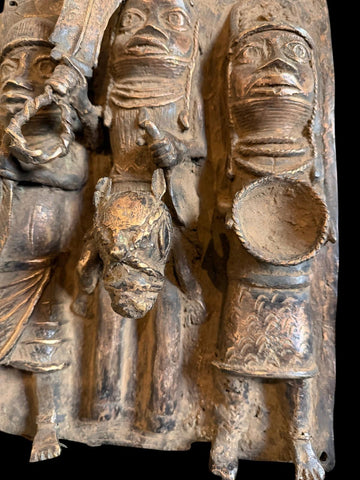 African Benin Bronze Plaque - Paulski Art