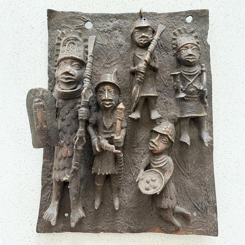 African Benin Bronze Plaque - Paulski Art