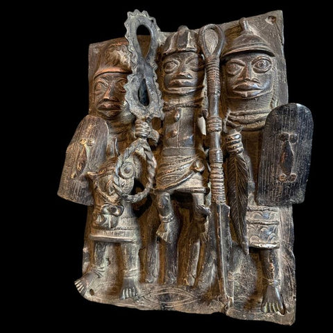 African Benin Bronze Plaque - Paulski Art
