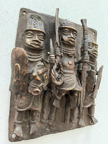 African Benin Bronze Plaque - Paulski Art