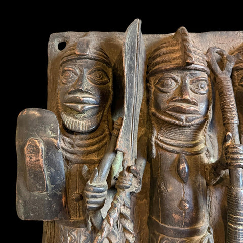 African Benin Bronze Plaque - Paulski Art