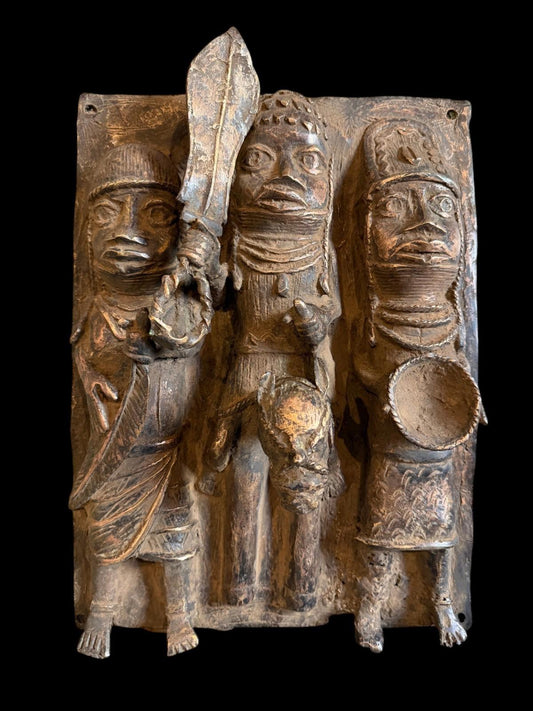 African Benin Bronze Plaque - Paulski Art