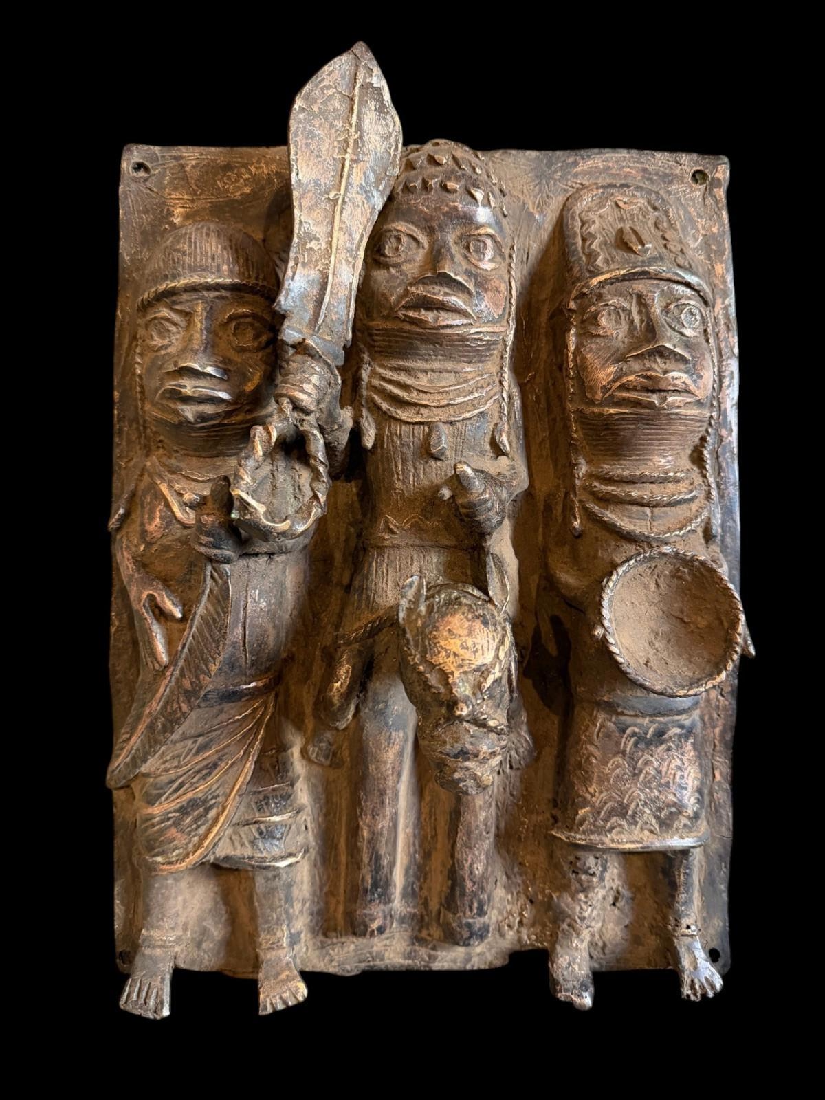 African Benin Bronze Plaque