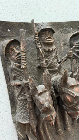African Benin Bronze Plaque - Paulski Art
