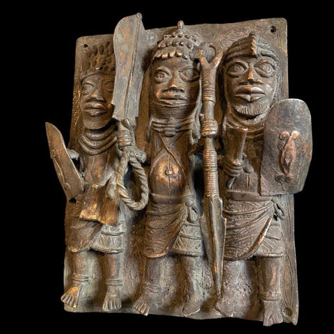 African Benin Bronze Plaque - Paulski Art