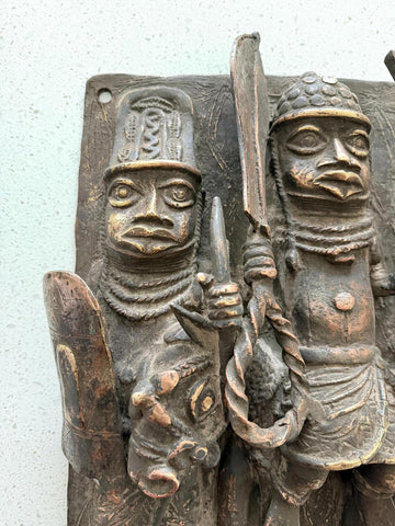 African Benin Bronze Plaque - Paulski Art